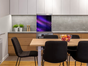 Unique Glass kitchen panel – Tempered Glass backsplash – Art design Glass Upstand NBS09 Colourful Variety Series: Purple fabric 1