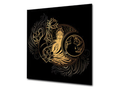 Printed tempered glass backsplash – Glass kitchen splashback NBS13 Abstract Graphics Series: Ethnic spirituality