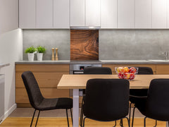 Printed tempered glass backsplash – Glass kitchen splashback NBS06 Textures and tiles 2 Series: Nutwood pattern