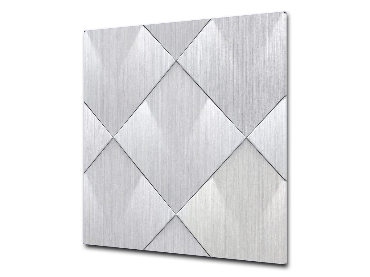 Glass kitchen backsplash – Tempered Glass splashback – Photo backsplash NBS10 Decorative Surfaces Series: Metal tiles