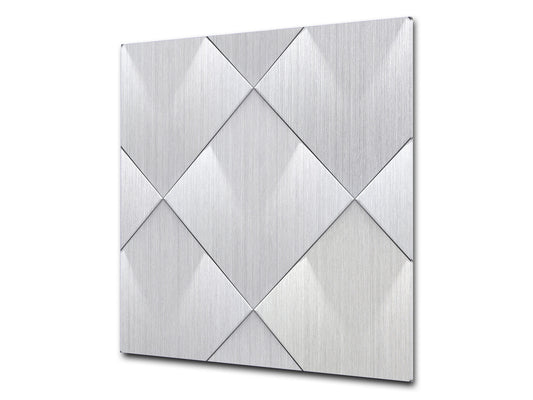 Glass kitchen backsplash – Tempered Glass splashback – Photo backsplash NBS10 Decorative Surfaces Series: Metal tiles