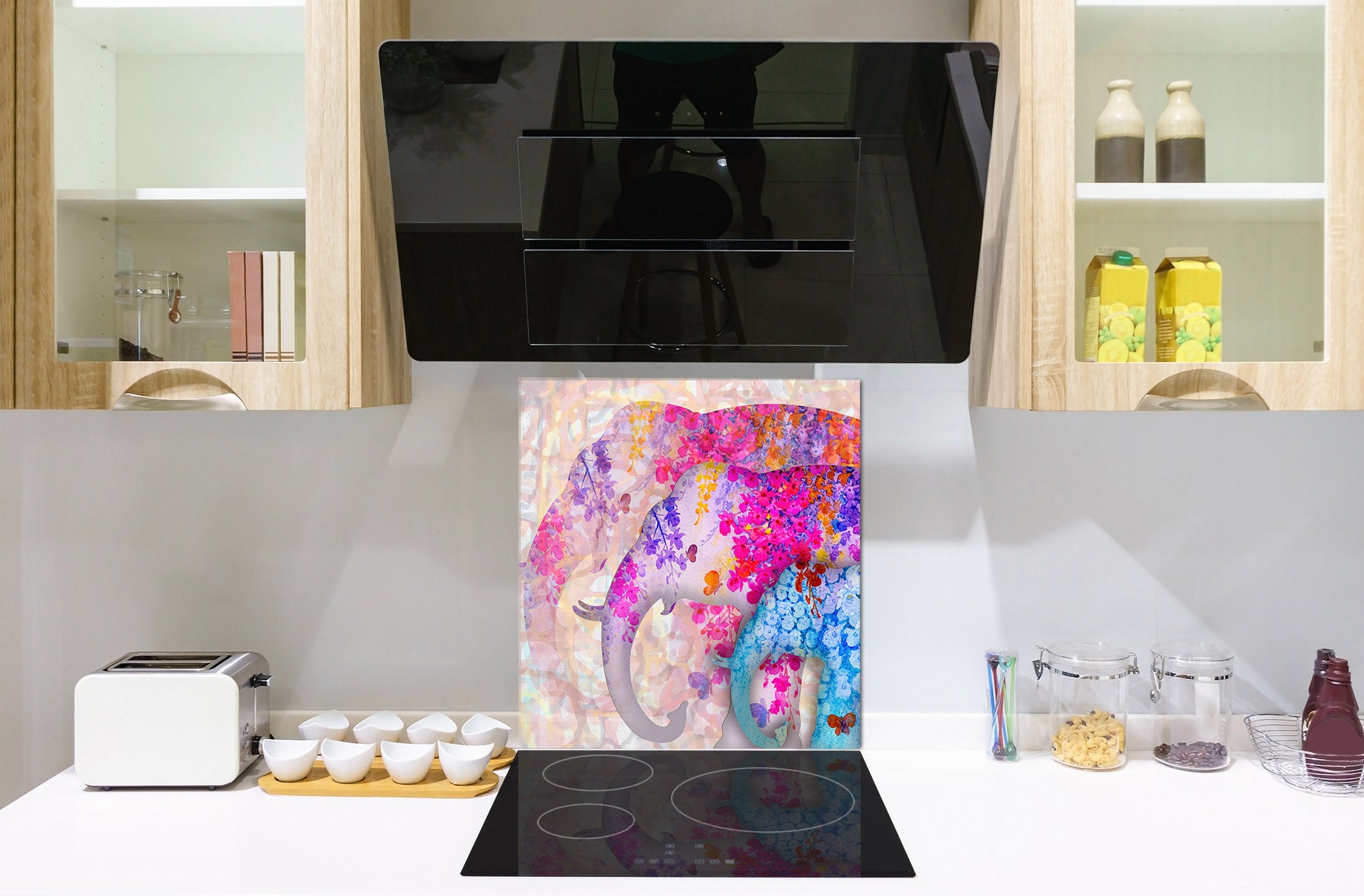 Printed Tempered glass wall art – Glass kitchen backsplash NBS12 Paintings Series: Beautiful Asian nature