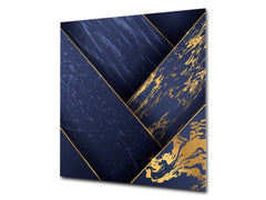 Glass kitchen backsplash – Tempered Glass splashback – Photo backsplash NBS10 Decorative Surfaces Series: Luxury blue panels