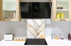 Glass kitchen backsplash – Tempered Glass splashback – Photo backsplash NBS10 Decorative Surfaces Series: Luxury white panels