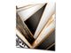 Glass kitchen backsplash – Tempered Glass splashback – Photo backsplash NBS10 Decorative Surfaces Series: Black and white interwoven with gold 2