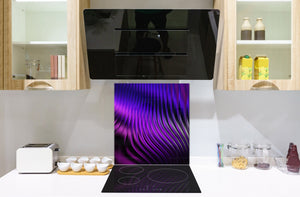 Unique Glass kitchen panel – Tempered Glass backsplash – Art design Glass Upstand NBS09 Colourful Variety Series: Purple fabric 2