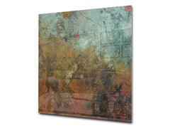 Toughened glass backsplash – Art glass design printed glass splashback NBS04 Rusted textures Series: Colorfoul tarnished copper