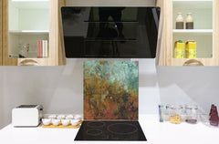 Toughened glass backsplash – Art glass design printed glass splashback NBS04 Rusted textures Series: Colorfoul tarnished copper