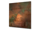 Toughened glass backsplash – Art glass design printed glass splashback NBS04 Rusted textures Series: Oxidized copper with green accents