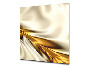 Stylish Tempered glass backsplash – Glass kitchen splashback – Glass upstand NBS08 Golden Waves Series: Golden spike