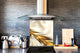 Stylish Tempered glass backsplash – Glass kitchen splashback – Glass upstand NBS08 Golden Waves Series: Golden spike