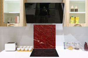 Unique Glass kitchen panel – Tempered Glass backsplash – Art design Glass Upstand NBS02 Marbles 2 Series: Polished red mineral