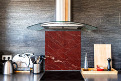Unique Glass kitchen panel – Tempered Glass backsplash – Art design Glass Upstand NBS02 Marbles 2 Series: Polished red mineral