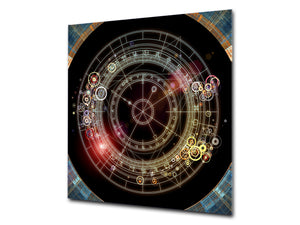 Printed tempered glass backsplash – Glass kitchen splashback NBS13 Abstract Graphics Series: Mystical astrology