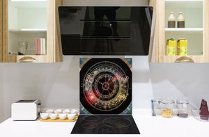 Printed tempered glass backsplash – Glass kitchen splashback NBS13 Abstract Graphics Series: Mystical astrology