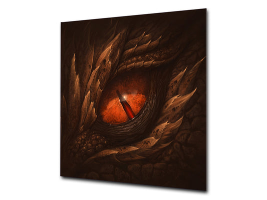 Printed tempered glass backsplash – Glass kitchen splashback NBS13 Abstract Graphics Series: Eye of fantasy dragon
