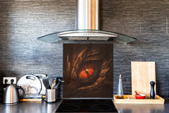 Printed tempered glass backsplash – Glass kitchen splashback NBS13 Abstract Graphics Series: Eye of fantasy dragon