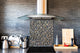 Glass kitchen backsplash – Tempered Glass splashback – Photo backsplash NBS10 Decorative Surfaces Series: Wooden flowers