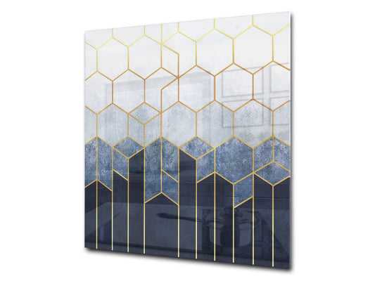 Printed tempered glass backsplash – Glass kitchen splashback NBS06 Textures and tiles 2 Series: Geometric abstraction