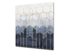 Printed tempered glass backsplash – Glass kitchen splashback NBS06 Textures and tiles 2 Series: Geometric abstraction