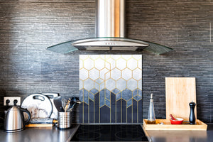 Printed tempered glass backsplash – Glass kitchen splashback NBS06 Textures and tiles 2 Series: Geometric abstraction