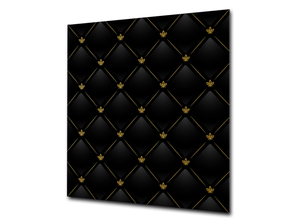 Glass kitchen backsplash – Tempered Glass splashback – Photo backsplash NBS10 Decorative Surfaces Series: Vector black leather background