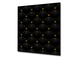 Glass kitchen backsplash – Tempered Glass splashback – Photo backsplash NBS10 Decorative Surfaces Series: Vector black leather background