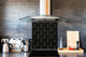 Glass kitchen backsplash – Tempered Glass splashback – Photo backsplash NBS10 Decorative Surfaces Series: Vector black leather background