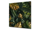 Toughened glass backsplash – Art glass design printed glass splashback NBS11 Tropical Leaves Series: Gold-green jungle