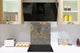 Stylish Tempered glass backsplash – Glass kitchen splashback – Glass upstand NBS01 Marbles 1 Series: Luxurious dark grey marble