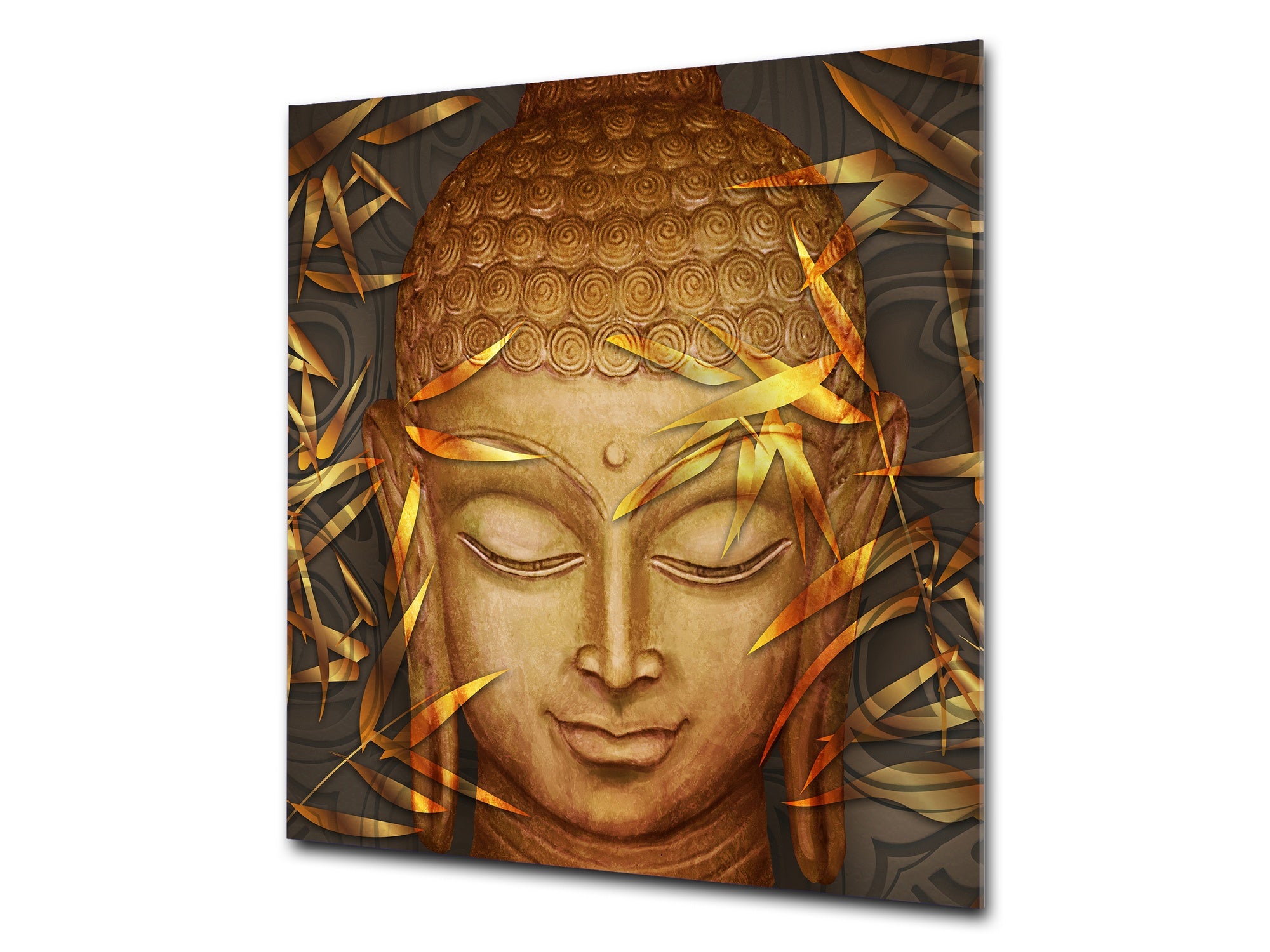 Printed tempered glass backsplash – Glass kitchen splashback NBS13 Abstract Graphics Series: Hand-drawn Buddha