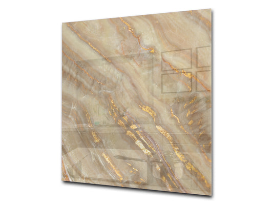 Special order for Carol: Stylish Tempered glass backsplash – Glass kitchen splashback – Glass upstand NBS01 Marbles 1 Series: Golden mineral (Copy)