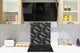 Glass kitchen backsplash – Tempered Glass splashback – Photo backsplash NBS10 Decorative Surfaces Series: Black waves