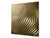 Stylish Tempered glass backsplash – Glass kitchen splashback – Glass upstand NBS08 Golden Waves Series: Golden metal strips