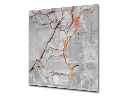 Unique Glass kitchen panel – Tempered Glass backsplash – Art design Glass Upstand NBS02 Marbles 2 Series: Glossy slab marble texture