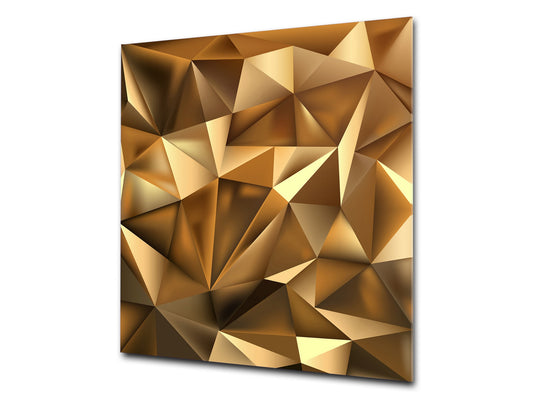 Paraschizzi vetro rinforzato – Paraspruzzi artistico stampato su vetro BS12 Trame bianche e grigi: Geometry Squares 2