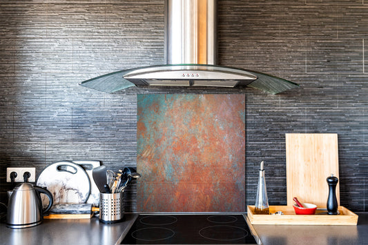 Toughened glass backsplash – Art glass design printed glass splashback NBS04 Rusted textures Series: Oxidized metal 2