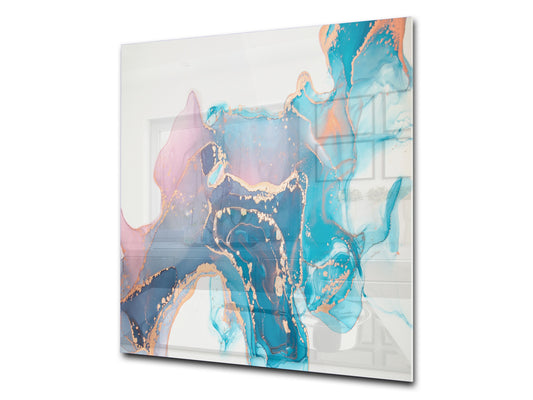 Glass kitchen backsplash – Tempered Glass splashback – Photo backsplash NBS03 Colourful abstractions Series: Abstract fluid art