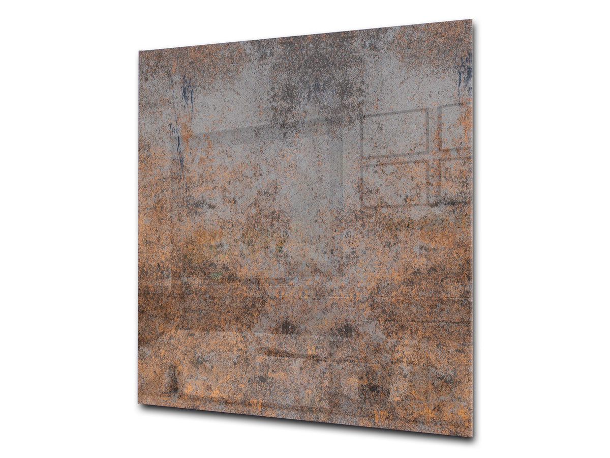 Toughened glass backsplash – Art glass design printed glass splashback NBS04 Rusted textures Series: Rusty rock stone