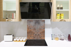 Toughened glass backsplash – Art glass design printed glass splashback NBS04 Rusted textures Series: Rusty rock stone