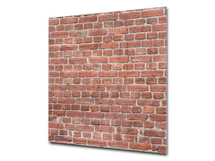 Printed Tempered glass wall art – Glass kitchen backsplash NBS05 Textures and tiles 1 Series: Classic red brick pattern