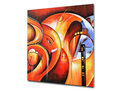 Printed tempered glass backsplash – Glass kitchen splashback NBS13 Abstract Graphics Series: Ethnic abstraction