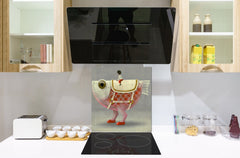 Printed tempered glass backsplash – Glass kitchen splashback NBS13 Abstract Graphics Series: Imagination concept