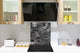 Printed Tempered glass wall art – Glass kitchen backsplash NBS05 Textures and tiles 1 Series: Dark grey marble tiles