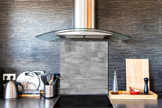 Printed Tempered glass wall art – Glass kitchen backsplash NBS05 Textures and tiles 1 Series: Grey irregularity 1