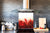 Stylish Tempered glass backsplash – Glass kitchen splashback – Glass upstand NBS01 Marbles 1 Series: Red marble leaves