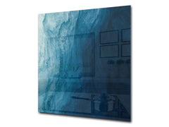 Toughened glass backsplash – Art glass design printed glass splashback NBS04 Rusted textures Series: Thorny waves