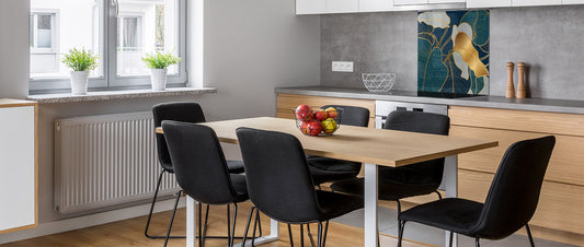 Toughened glass backsplash – Art glass design printed glass splashback NBS11 Tropical Leaves Series: Art deco wallpaper 2