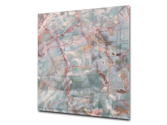 Unique Glass kitchen panel – Tempered Glass backsplash – Art design Glass Upstand NBS02 Marbles 2 Series: Onyx pink veins