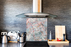 Unique Glass kitchen panel – Tempered Glass backsplash – Art design Glass Upstand NBS02 Marbles 2 Series: Onyx pink veins
